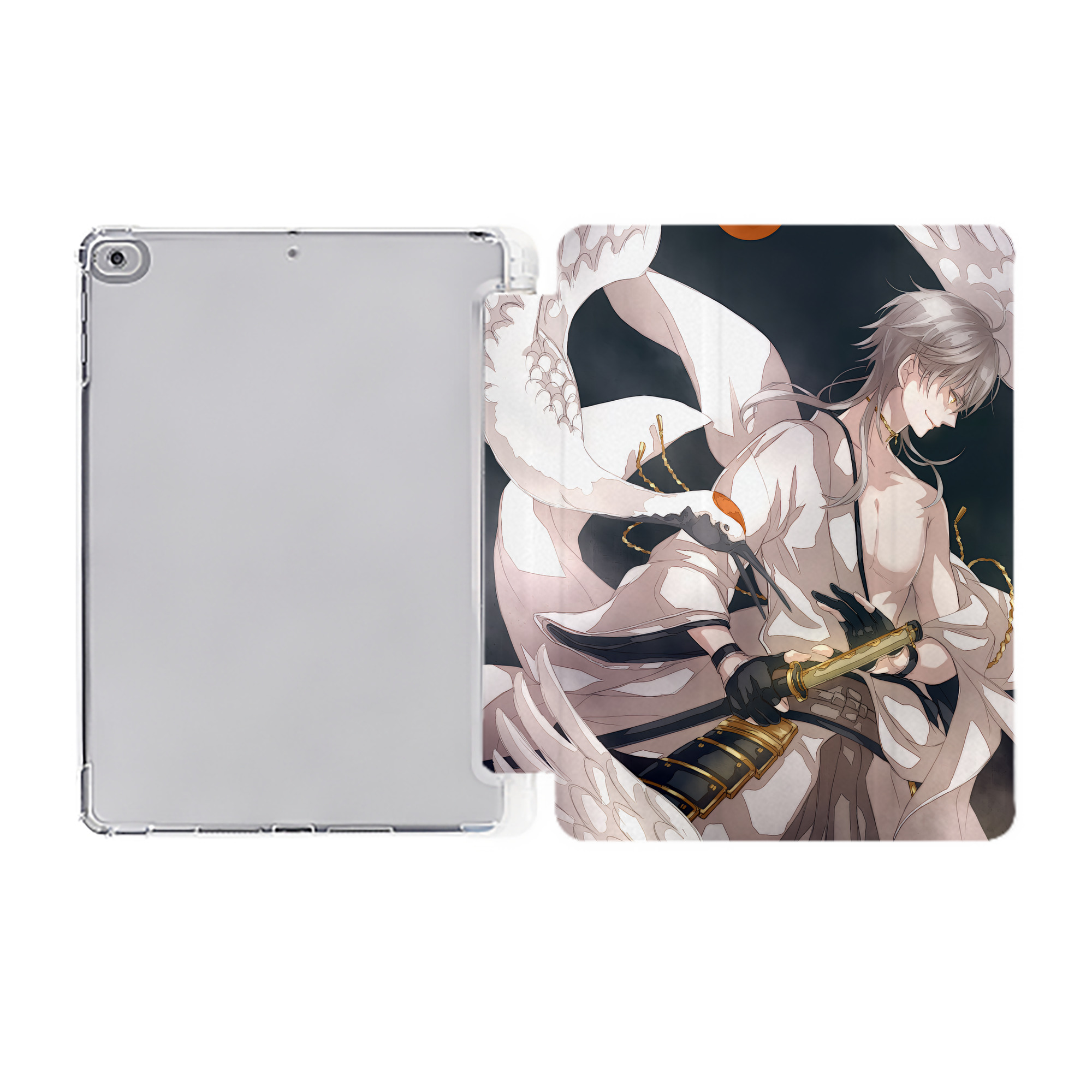 （画像用） 刀剣乱舞 Touken Ranbu IPad ケース ペン収納付き 三つ折りスタンド PUレザー×シリコン 対応機種9.5/10.5/10.9インチ